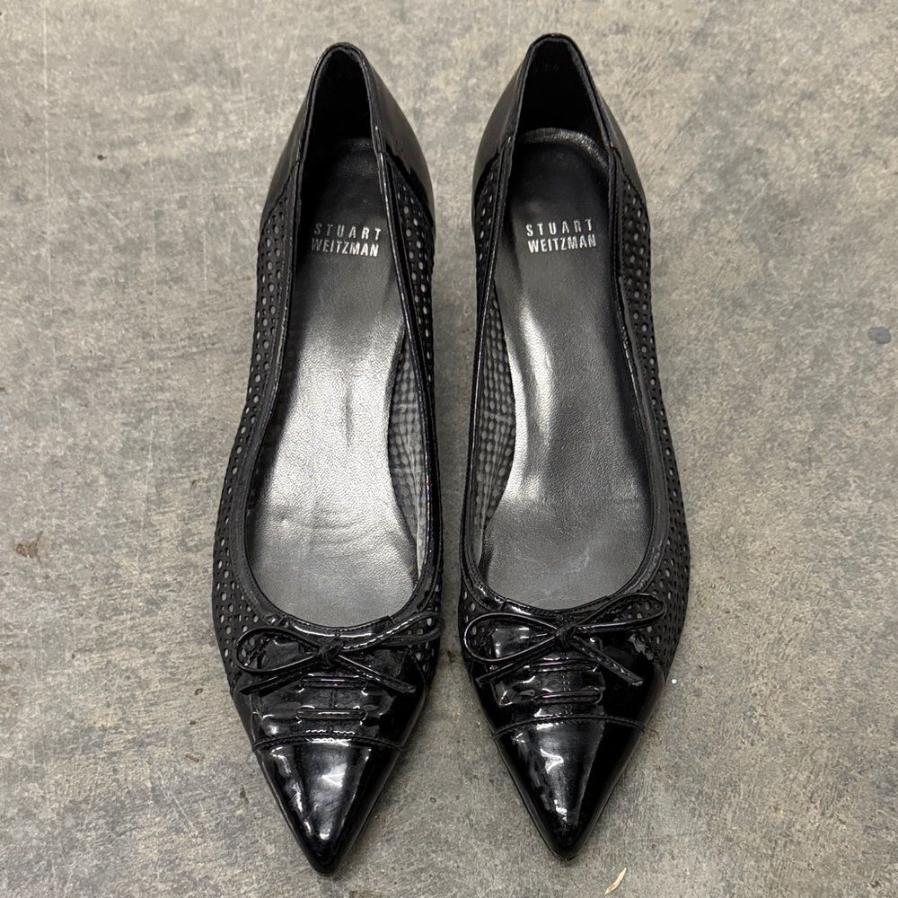 Stuart Weitzman Black Patent Leather Flats